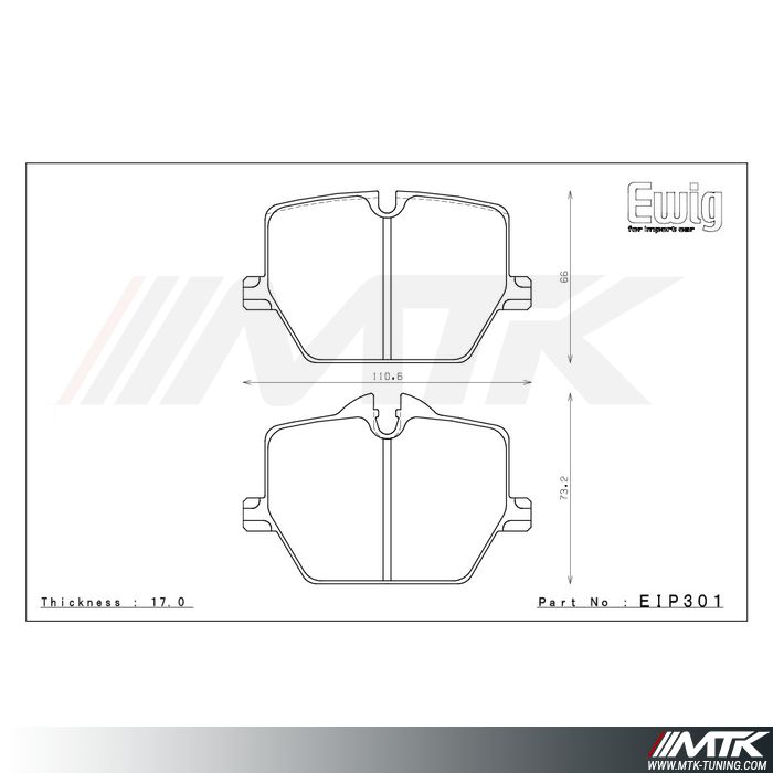 Plaquettes Endless ME20 EIP301 pour BMW Serie 3 G2X